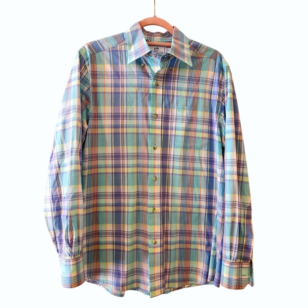 Southern Tide‎ Classic Fit Plaid Long Sleeve Button Down Shirt Men Size S